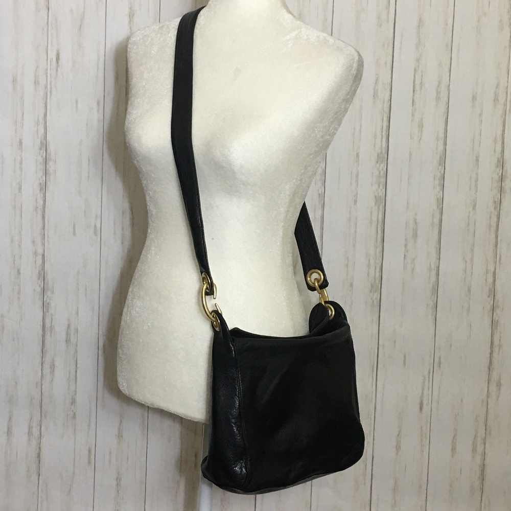 Paradox Black Leather Shoulder Bag/Satchel